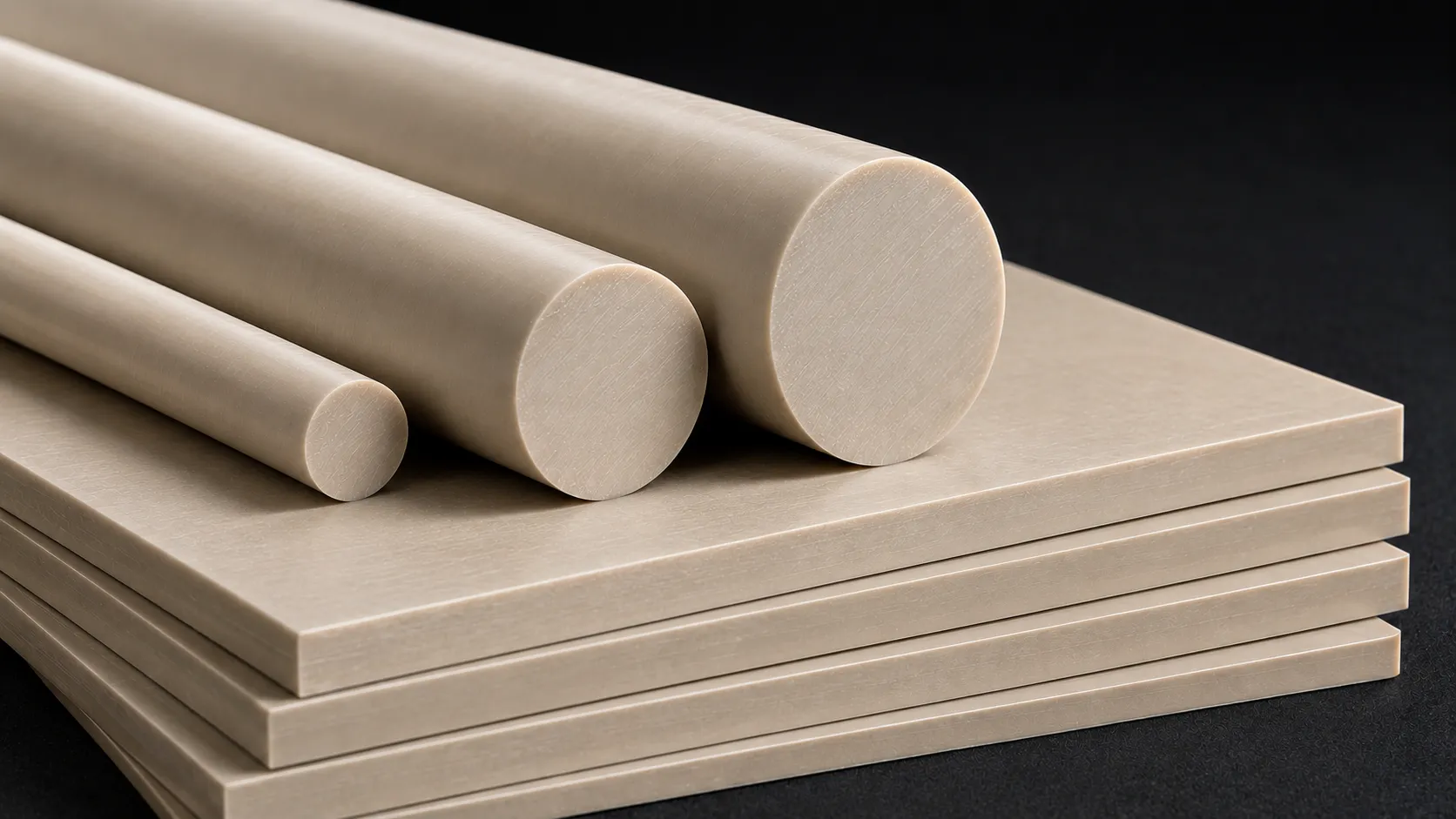 PEEK rod and plate stock prepared for precision machining