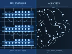 Semi-crystalline vs amorphous engineering thermoplastics – PEEK PPS PTFE vs PEI PSU