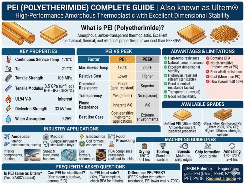 PEI (Polyetherimide) / Ultem® Complete Guide Infographic